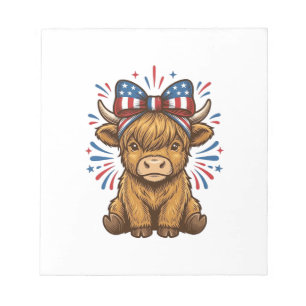 Patriotisches Highland-Kuh-Bogen-Vektordesign (2)_ Notizblock