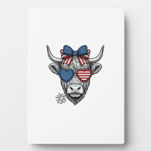 Patriotisches Highland-Kuh-Vintage-Stickerei-Shirt Fotoplatte