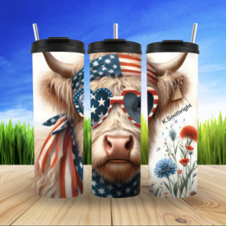 Patriotisches Hochland Kuh Delight Thermosbecher