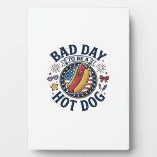 Patriotisches Hot Dog Schlechter Tag Lustiges 4. J Fotoplatte