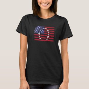 Patriotisches Hufeisen American Flag 4. Juli Farr T-Shirt