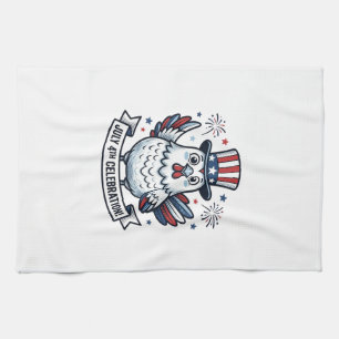 Patriotisches Huhn 4. Juli Feier T-Shirt Des Geschirrtuch