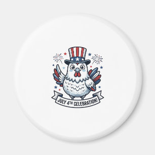 Patriotisches Huhn 4. Juli Feier T-Shirt Des Magnet