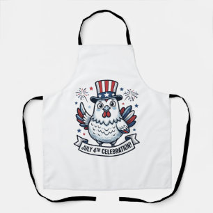 Patriotisches Huhn 4. Juli Feier T-Shirt Des Schürze