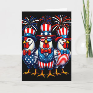 Patriotisches Huhn USA-Flagge Hühnerliebhaber 4. J Karte