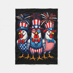 Patriotisches Hühnchen-Usa-Flag Hühnchen Lover 4.  Fleecedecke