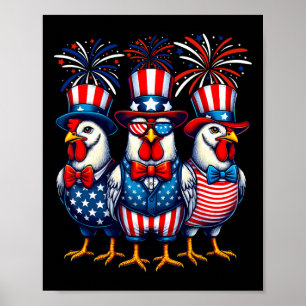 Patriotisches Hühnchen-Usa-Flag Hühnchen Lover 4. Poster