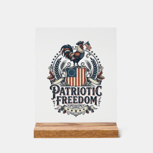 Patriotisches Hühnerhalter-Vektorgrafik-T-Shirt_1 Acrylschild