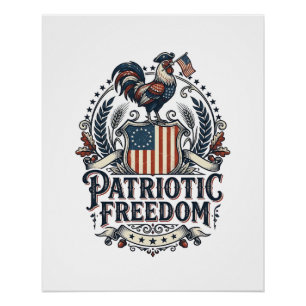 Patriotisches Hühnerhalter-Vektorgrafik-T-Shirt_1 Poster