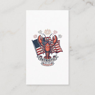 Patriotisches Hummer-Flagge Vintage-Stich T-Shirt_ Visitenkarte