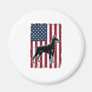 Patriotisches Hund-Fahne Vintage Vektor-Shirt Desi Magnet
