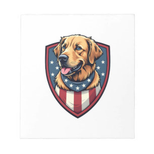 Patriotisches Hund Papa Golden Retriever Gravur Sh Notizblock