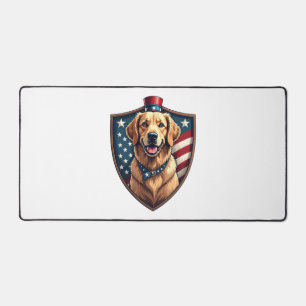 Patriotisches Hund-Vater Golden Retriever Gravur S Schreibtischunterlage