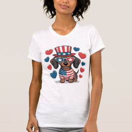 Patriotisches Hunde-Liebhaber-USA-Shirt T-Shirt