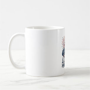 Patriotisches Hunde-Trio Vintage-Stich-Shirt-Desig Kaffeetasse