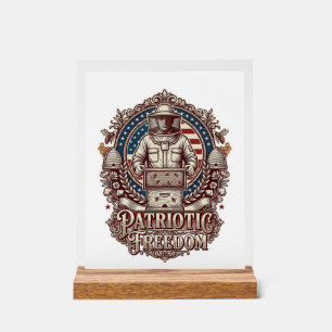 Patriotisches Imker-Vektorgrafik-T-Shirt Acrylschild