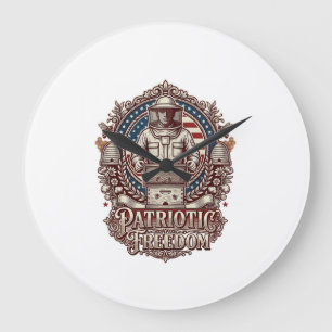 Patriotisches Imker-Vektorgrafik-T-Shirt Große Wanduhr