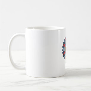 Patriotisches Jeans-Sonnenblumen-Ornament Vintage Kaffeetasse