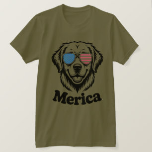 "Patriotisches Jungtier in Schatten - 4. Juli Hund T-Shirt