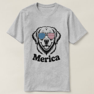 "Patriotisches Jungtier in Schatten - 4. Juli Hund T-Shirt