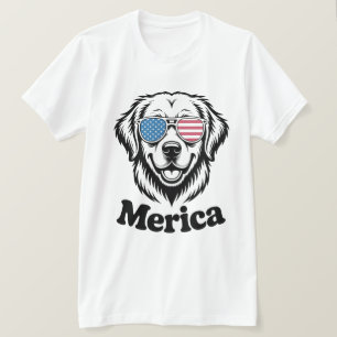 "Patriotisches Jungtier in Schatten - 4. Juli Hund T-Shirt