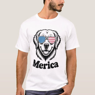 "Patriotisches Jungtier in Schatten - 4. Juli Hund T-Shirt