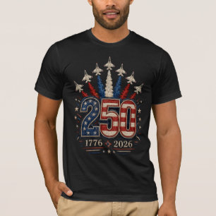 Patriotisches Kampfflugzeug 250. Jubiläum USA Graf T-Shirt