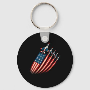 Patriotisches Kampfflugzeug USA-Flagge 4. Juli Schlüsselanhänger