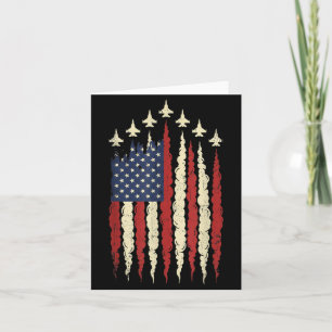 Patriotisches Kampfjet USA-Flagge 4. Juli Männer Karte