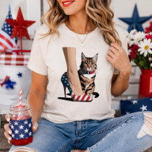 Patriotisches Katzenshirt für Mütter | Hübsches 4.