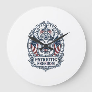 Patriotisches Kirchenlager-Vektorgrafik-T-Shirt Große Wanduhr