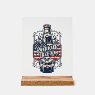 Patriotisches Kirsch-Soda Retro-Vector-Grafik-T-Sh Acrylschild