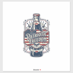 Patriotisches Kirsch-Soda Retro-Vector-Grafik-T-Sh Aufkleber