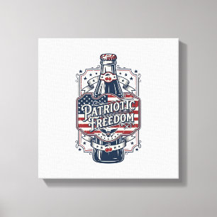 Patriotisches Kirsch-Soda Retro-Vektorgrafik-T-Shi Leinwanddruck