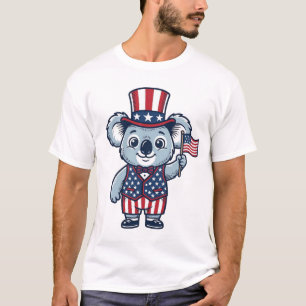 Patriotisches Koala-Vektor-Vintage-Shirt-Design_1 T-Shirt