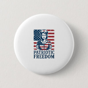 Patriotisches Krankenpfleger-Vektorgrafik-T-Shirt Button