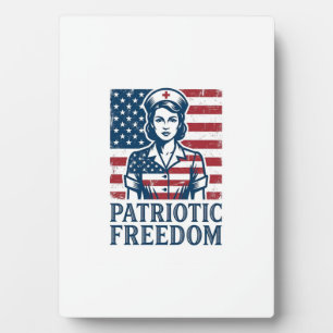 Patriotisches Krankenpfleger-Vektorgrafik-T-Shirt Fotoplatte