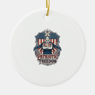 Patriotisches Krankenpfleger-Vektorgrafik-T-Shirt_ Keramik Ornament