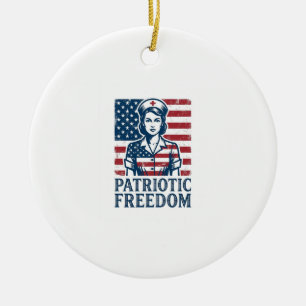 Patriotisches Krankenpfleger-Vektorgrafik-T-Shirt Keramik Ornament