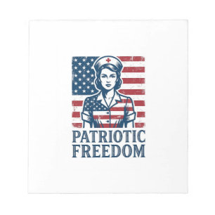 Patriotisches Krankenpfleger-Vektorgrafik-T-Shirt Notizblock