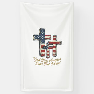 Patriotisches Kreuz Gott segne Amerika-Shirt-Desig Banner