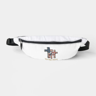 Patriotisches Kreuz Gott segne Amerika-Shirt-Desig Bauchtasche