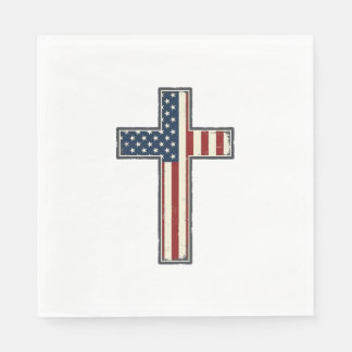 Patriotisches Kreuz-Vektordesign mit Distressed-Ef Serviette
