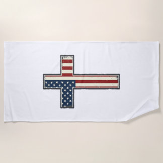 Patriotisches Kreuz-Vektordesign mit Distressed-Ef Strandtuch