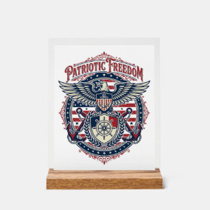 Patriotisches Küsten-Preppy-Vektorgrafik-T-Shirt Acrylschild