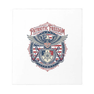 Patriotisches Küsten-Preppy-Vektorgrafik-T-Shirt Notizblock