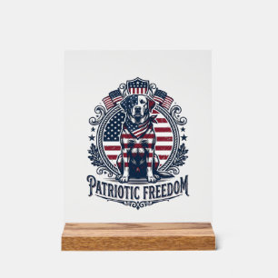 Patriotisches Labrador Retriever Vektorgrafik T-Sh Acrylschild