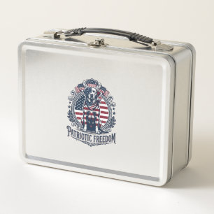 Patriotisches Labrador Retriever Vektorgrafik T-Sh Metall Brotdose