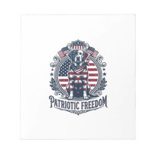 Patriotisches Labrador Retriever Vektorgrafik T-Sh Notizblock