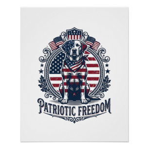 Patriotisches Labrador Retriever Vektorgrafik T-Sh Poster